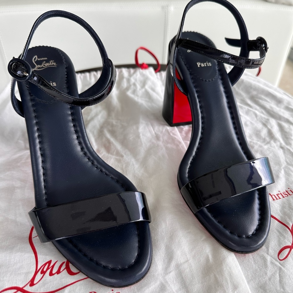 Christian Louboutin Navy and Red Heels